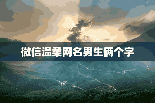 微信温柔网名男生俩个字(男生微信昵称温柔两个字)